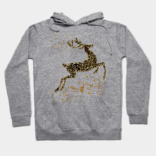 Reindeer in black and gold Hoodie